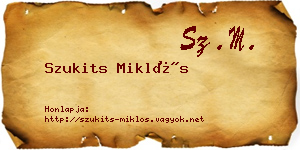 Szukits Miklós névjegykártya