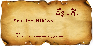 Szukits Miklós névjegykártya