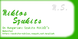 miklos szukits business card